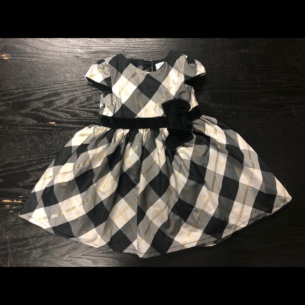 Just One You Black & White Plaid Puffy Dress